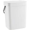 Fuchooky Secchio per compost con coperchio, Contenitore per compost da cucina piccolo Contenitore per rifiuti da cucina da 3 litri Contenitore da banco per uso domestico con coperchio per (bianco)