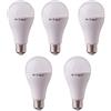 SD - SHOP - 5 LAMPADINE LED E27 17W V-TAC VT-2017 LAMPADINA LAMPADA CALDA NATURALE FREDDA (Calda)