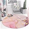makeups1 Tappeto Salotto Grande Tappeto Rotondo Cotone oro rosa acquerello astratto per Moquette per Salotto, Camera da Letto, Cucina, Lavanderia ø 100 cm
