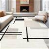 AUWUUA Tappeto moderno grigio bianco nero geometrico 180x200cm, linee artistiche astratte minimaliste, blocchi, grandi tappeto lavabile antiscivolo per soggiorno, camera da letto e ufficio