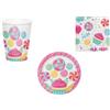 CUSTOM PRINT SHOPPING CANDY CARAMELLE Coordinato ADDOBBI TAVOLA Festa A TEMA CANDY CARAMELLE PER 16 BAMBINI KIT(16 PIATTI,16 BICCHIERI,16 TOVAGLIOLI)