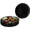 MamboCat Panther Set di 6 Piatti Piani Neri, Ø 27,5 cm, in Gres Opaco per 6 Persone, Grandi per Grigliare & Co. I Piatti per Colazione, Pranzo, Caffè e Pane da Sera