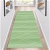 Siunwdiy Tappeto Passatoia Corridoio Antiscivolo 3 Metri Tappeto da Cucina Verde Chiaro Tappeto Runner Lungo Tappeto Cucina Lavabile Antimacchia Tappeti Runner per Camera da letto Sala da Pranzo，50x300cm
