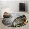 Rururug Tappeto Ovale Moderno Antiscivolo, Lusso grigio nero oro chiaro Tappeto Soggiorno Cameretta Divano Corridoio Sala Pranzo 80 X 150 CM