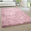 YUANWAN Tappeto a Pelo Lungo 130 x 160 cm con Fondo Antiscivolo Tappeto Casa Moderni Morbido e Confortevole Tappeto Soffice per Soggiorno Home Room Décor, Rosa