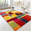 TT Home Tappeto Salotto Moderno Soggiorno Pelo Corto Moderno Motivo Astratto Colorato, Colore:Multicolore 4, Dimensione:80x150 cm
