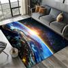 PEIHUODAN Tappeto Camera Da Letto Ragazzo Ragazza Bambini Tappeto Gaming Pavimento Morbido Peloso Stile Moderni Galassia Cielo Stellato Tappeto Scendiletto Room Decor Gamer Carpet Rug (Colore 1,100x120cm)