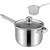 Wuquei Friggitrice da Fornello | Pentolino in Acciaio - Friggitrice Mini con Cestello,per Cucina Campeggio Pesce Pollo Picnic Feste
