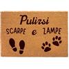 Lupia Zerbino Ingresso Esterno 40x60 cm PULIRSI SCARPE E ZAMPE, Zerbino Ingresso Casa Simpatico in Fibra di Cocco Resistente, Tappeto Porta con Scritta, Base Antiscivolo PVC, Interno Esterno