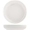 H&H Stoccolma Set 12 Piatti Fondi, Stoneware, Bianco, 22cm