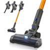 Juskys aspirapolvere a batteria 2-in-1 VC2101 con accessori - Cordless, portatile e senza sacchetto - Filtro HEPA, bocchette e supporto da parete - Oro