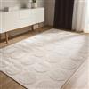 benuta Basic Tappeto salotto Claire - Crema 120x170 cm - Salotto Minimalista stile retrò geometrico - Manutenzione semplice - Compatibile con pavimento riscaldato