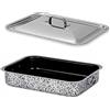 Euroshoppingonline Teglia Lasagnera Rostiera Alluminio Antiaderente 30cm + Coperchio in Acciaio Inox 30cm