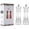 TangDao Macinasale Macinapepe Manuale Trasparente Macinaspezie con Ceramica Finezza Regolabile Forniture da Cucina per Bottiglie di Condimento Multiuso(8 pollici. Due pezzi)