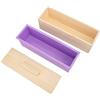 Fyearfly Kit di stampi per sapone in silicone flessibile per la produzione di sapone fai da te, include scatola in legno con coperchio, facile rilascio, ideale per regali fatti in casa