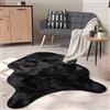 Paco Home Tappeto Salotto Pelo Corto Monocolore Moderna Forma Di Pelliccia Finta Morbida, Dimensione:120x160 cm Forma di pelliccia, Colore:Nero