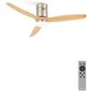 CREATE / WINDCALM NATURAL WOOD M/Ventilatore da soffitto con luce nichel pale legno chiaro e telecomando / 40W, Temporizzatore, Ø132 cm, 6 velocità, 3 temperature di luce, funzione estate-inverno