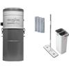 HouseVac Aspirapolvere centrale HV-700ST-35H | Potenza di aspirazione 700 AirWatt, potente motore Ametek - 1700 W | 2 turbine | Sistema Soft Start/Stop | Filtro ciclonico ibrido