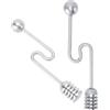 Cyrank 2 Pezzi Cucchiaio per Miele, Mestoli per Miele E Sciroppo Cucchiaio Curvo per Miele Agitatore per La Casa Acciaio Inossidabile Dessert Agitatore Bastone per Mescolare Utensili