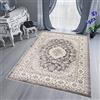 TAPISO Dubai Tappeto Tradizionale Pelo Corto Soggiorno Design Classico Motivo Floreale Ornamenti Tonalità Beige Grigio Salotto Sala Camera Ufficio Oeko-Tex 120 x 170 cm