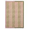CASAVANI Tappeto Kilim 0,9x1,5 m Tappeto Dhurrie di cotone stampato a mano a blocchi 3x5 Design a righe verde e rosa Lavaggio superficiale a mano 0,48 cm di spessore Fatto a mano Boho per uso interno