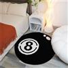 Wokii Tappeto Rotondo Nero per 8 Palline - Lavabile, Morbido e Soffice per Camera da Letto, Soggiorno, Camera dei Bambini - Decorazione Antiscivolo (Ferroso, 100×100cm)