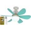 Fiorky Ventilatori da Soffitto con Luci e Telecomando, Ventilatore con Attacco E27 Base E27 42 cm Lampadina LED Ventilatore da Soffitto 3 velocità Dimmerabile for Camera da Letto Soggiorno C