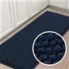 LINGKY Tappeto Bagno Ciniglia Tappetino da Bagno Alta densità e Assorbente In Microfibra Shaggy Tappeto da Bagno Antiscivolo ad Asciugatura Rapida Lavabile (Navy,150 x 50 cm)