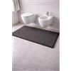 TEXTILE COLLECTION Tappeto Bagno Riccio 50x80 cm e 55x110 cm - Cotone & Poliestere, Asciugatura Rapida (Grigio scuro, 55x110)