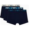 Emporio Armani Men's Bold Monogram 3-Pack Trunk Blue L