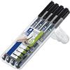 STAEDTLER set pennarelli indelebili neri Lumocolor permanent marker, confezione da 4 pennarelli con punte e tratti diversi (S, F, M e B), 31-9WP4GS