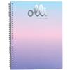 VARZI Olli Maxi Quaderno A4 Spiralato Glitter Rainbow - 70 Fogli 70 g/m², Copertina PP Gradient, Interno Righe o Quadretti 5 mm (Rainbow Glitter 4 Rigo 1R)