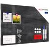 ALLboards Lavagna magnetica in acciaio LEGNO GRIGIO 60x40cm MetalBoards lastra adatta per tutti i tipi di calamite + set di accessori GRATIS
