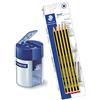 Staedtler Noris 120-2BK5D - Confezione da 5 matite HB, alta qualità e resistenza, temperamatite e 5 matite