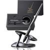 novium Hoverpen Interstellar - Penna fluttuante da scrivania, anello in oro 18 carati, design ispirato allo spazio, penna a sfera con ricarica, idea regalo di lusso, Space Black
