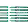 Pilot - Set di 6 penne roller Hi-Tecpoint V5, inchiostro liquido, punta fine, colore: verde