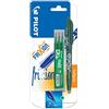 Pilot - Blister FriXion Ball 0.7 - Roller effaçable - Vert + 1 set de 3 recharges - Pointe moyenne