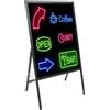 Ciounmb Lavagna pubblicitaria luminosa a LED, 60 x 80 cm, con cornice ad A, telecomando e 8 penne al neon, lavagna luminosa fai da te per messaggi LED, per caffè, bar, ristorante, matrimonio