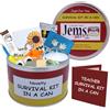 Survival Kit In A Can Originale kit di sopravvivenza in lattina, a tema "insegnante"Divertente regalo, per ringraziare il tuo docente, personalizzabile-, Red/Yellow, Approx 10cm x 6cm