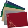 NEUSER PAPIER 25 buste con stelle metalliche, formato DIN C5, set 1, buste in rosso, grigio, verde, blu e carta kraft, con stelle in oro