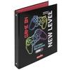 Pryma Raccoglitore 4 Anelli - Quaderno ad Anelli Formato A4 - Copertina Rigida Decorata - Organizer per Scuola, Ufficio e Archivio Documenti (Linea Game)