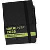 PRESTIGE & DELUXE Agenda 2026 BiGiornaliera Tinta Unita Pool Over 14,8x10,8 cm Nera fisso con matita copertina Similpelle + penna a scatto e segnalibro