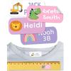 ETIKIDS 50 Etichette adesive personalizzate per vestiti e articoli Non è necessario stirare. Adesivi con nome a prova di lavatrice e lavastoviglie. Per scuola e l'asilo