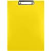 Netuno 1 portablocco formato A4, giallo con clip in metallo, piastra in plastica dura, porta documenti, sottomano, cartella con clip