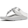 Fitflop Sandali da donna FINO a cupola a specchio in pelle metallizzata, argento, taglia 38