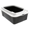 Rotho MyPet Eco Bonnie - Lettiera per gatti con ingresso superiore, in plastica riciclata, colore: Nero/Bianco, M (57,2 x 39,3 x 20,9 cm)