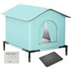 Generic Rifugio Per Gatti Da Esterno | Rifugio Esterno Impermeabile con Tappetino e Porte,Cuccia Isolata Calda per Inverno perdimensioni 36 x 36 x 36 cm, Giardino Cortile Patio