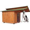 ORIGINAL LEGNO Acquista in Fabbrica Cuccia in Legno per Cani da Esterno Tendina Omaggio Made in Italy MOD. Alpi Pensilina E - Alano 102 x 180 x H108