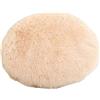 RICHRAIN Cuscino rotondo in peluche per cani e gatti, tappetino caldo per animali domestici, in cotone PP, morbido e confortevole, per soggiorno (S, 37 cm, beige)