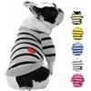 SMALLLEE_LUCKY_STORE Maglietta a righe con bulldog francese per cani di taglia piccola e media con cuore rosso scintillante, vestiti estivi Frenchie Pug English Pitbull Boston Terrier, grigio, XL